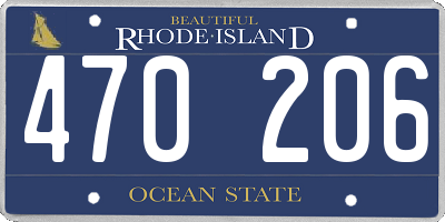 RI license plate 470206