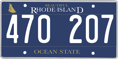 RI license plate 470207