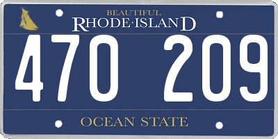 RI license plate 470209