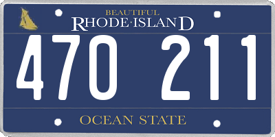 RI license plate 470211