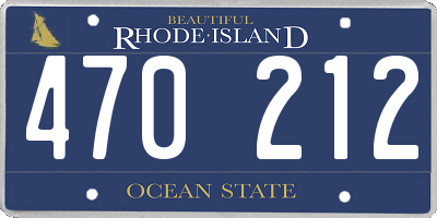 RI license plate 470212