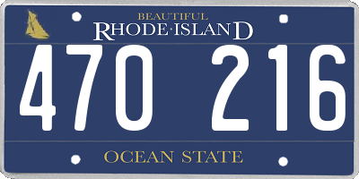 RI license plate 470216