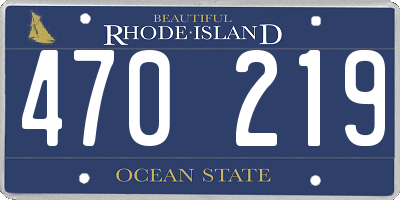 RI license plate 470219