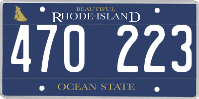 RI license plate 470223