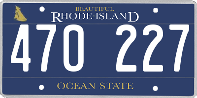 RI license plate 470227