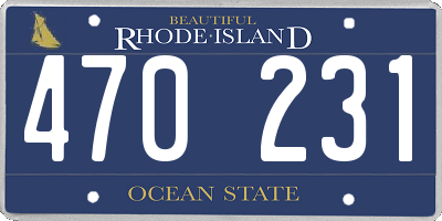 RI license plate 470231