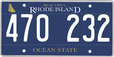 RI license plate 470232