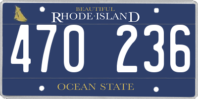 RI license plate 470236