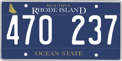 RI license plate 470237