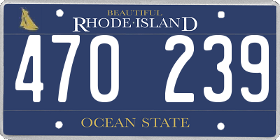 RI license plate 470239