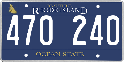 RI license plate 470240