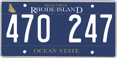 RI license plate 470247