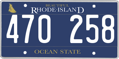 RI license plate 470258