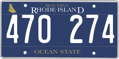 RI license plate 470274