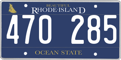 RI license plate 470285
