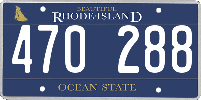 RI license plate 470288