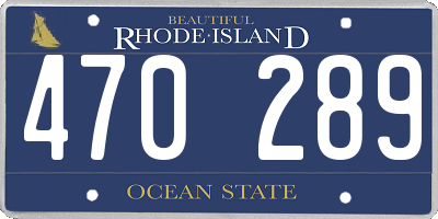 RI license plate 470289