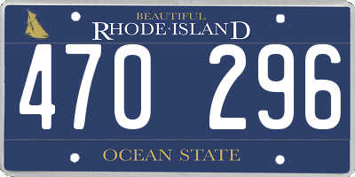 RI license plate 470296
