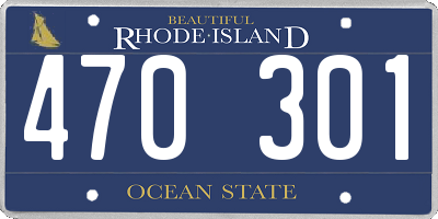 RI license plate 470301