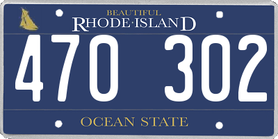RI license plate 470302