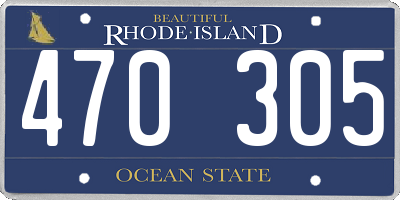 RI license plate 470305