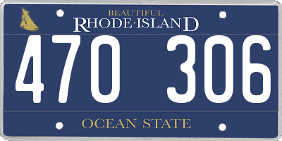 RI license plate 470306