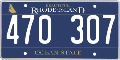 RI license plate 470307