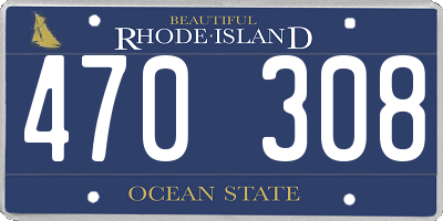 RI license plate 470308