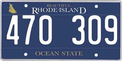 RI license plate 470309