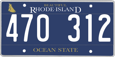 RI license plate 470312