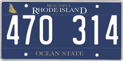 RI license plate 470314