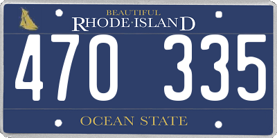 RI license plate 470335