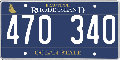 RI license plate 470340
