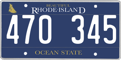 RI license plate 470345