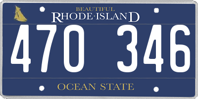 RI license plate 470346