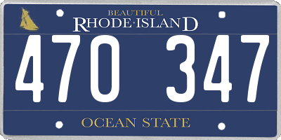RI license plate 470347