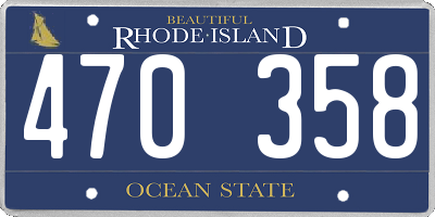 RI license plate 470358