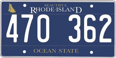 RI license plate 470362