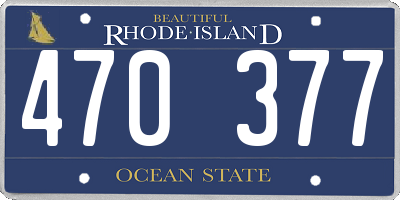 RI license plate 470377