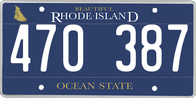 RI license plate 470387