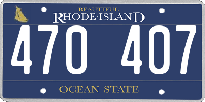 RI license plate 470407