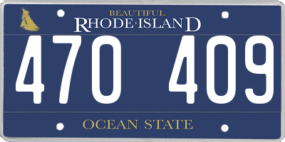 RI license plate 470409