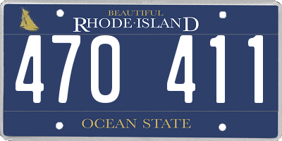 RI license plate 470411