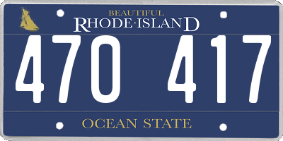 RI license plate 470417