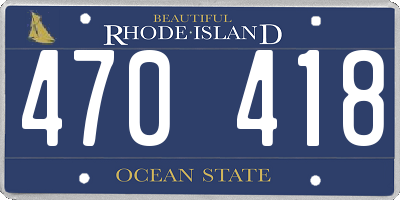 RI license plate 470418