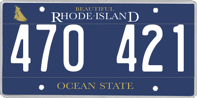RI license plate 470421