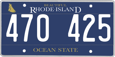 RI license plate 470425