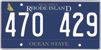 RI license plate 470429