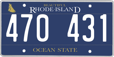 RI license plate 470431
