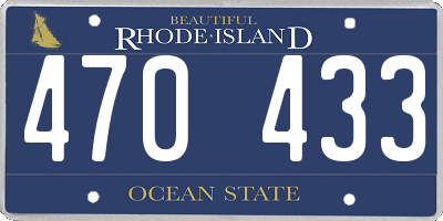 RI license plate 470433